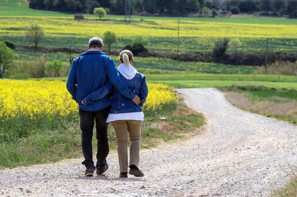 walk, couple, path